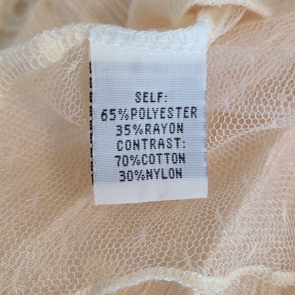 Rebellion Gauze Lace Bell Sleeve Blouse Top Sheer Romantic Feminine Boho Chic M - Picture 8 of 11